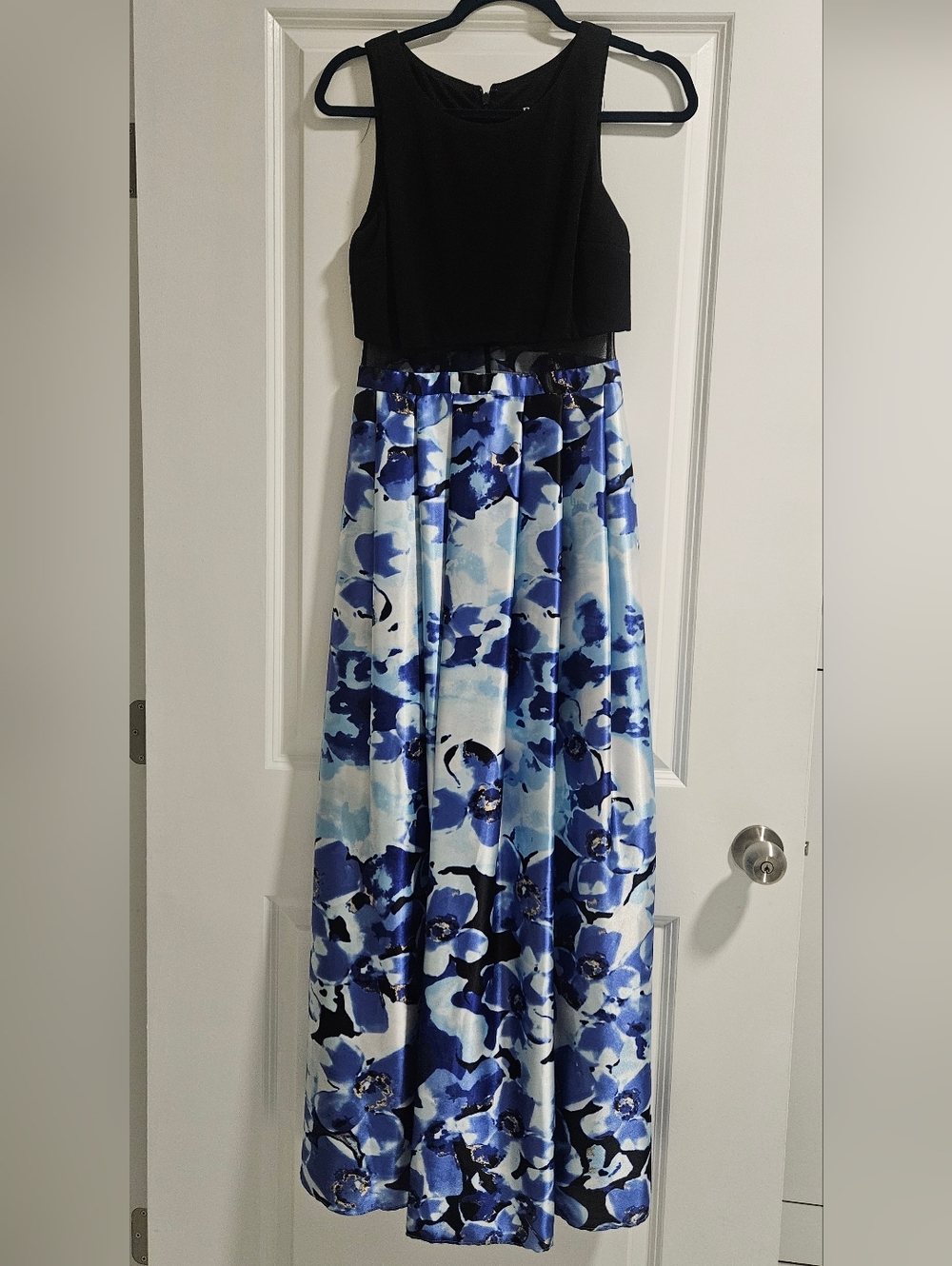 Betsy & Adam Black Dress with Navy Accent